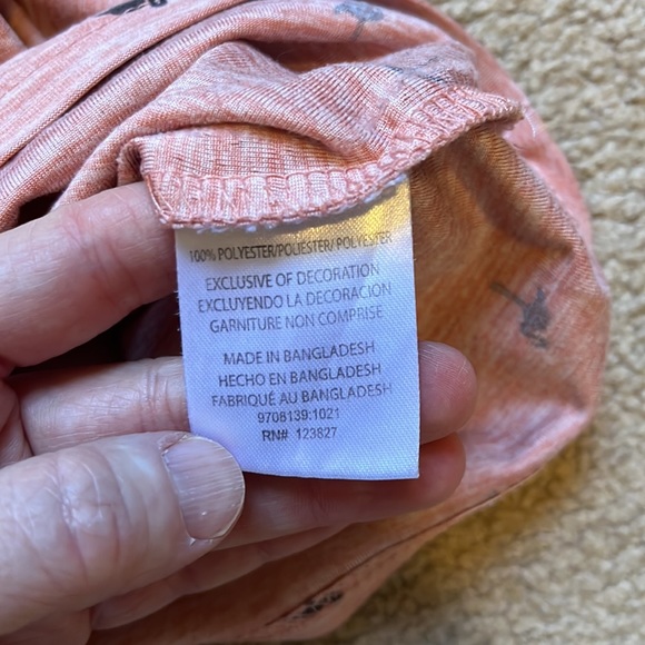 Bruno Milano Pastel Salmon short sleeve henley, Flamingo print - Picture 7 of 9